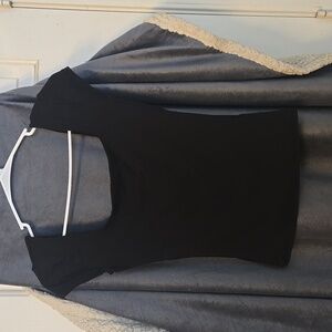 PINK Victoria's Secret Black Cap Sleeved Top Size S